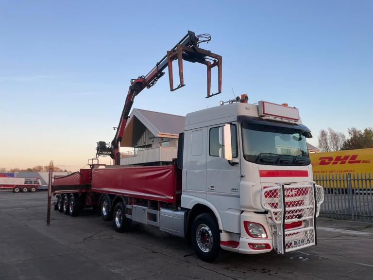 DAF XF 510 *EURO 6* SPACE CAB 6X2 BRICK GRAB DRAWBAR OUTFIT – 2018 – DK18 HXT