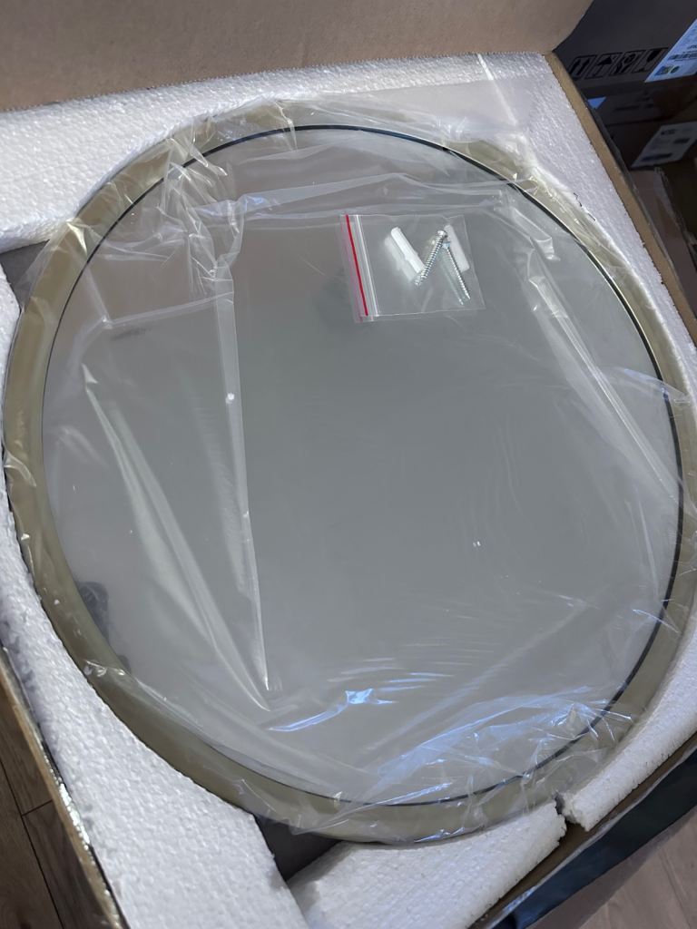 New Round Silver Mirror in Box