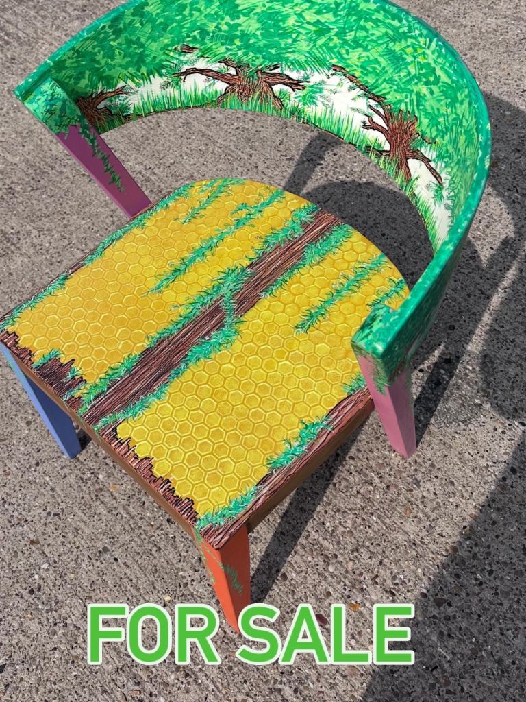 Unique Hand-Painted Wooden Chair – Excellent Condition