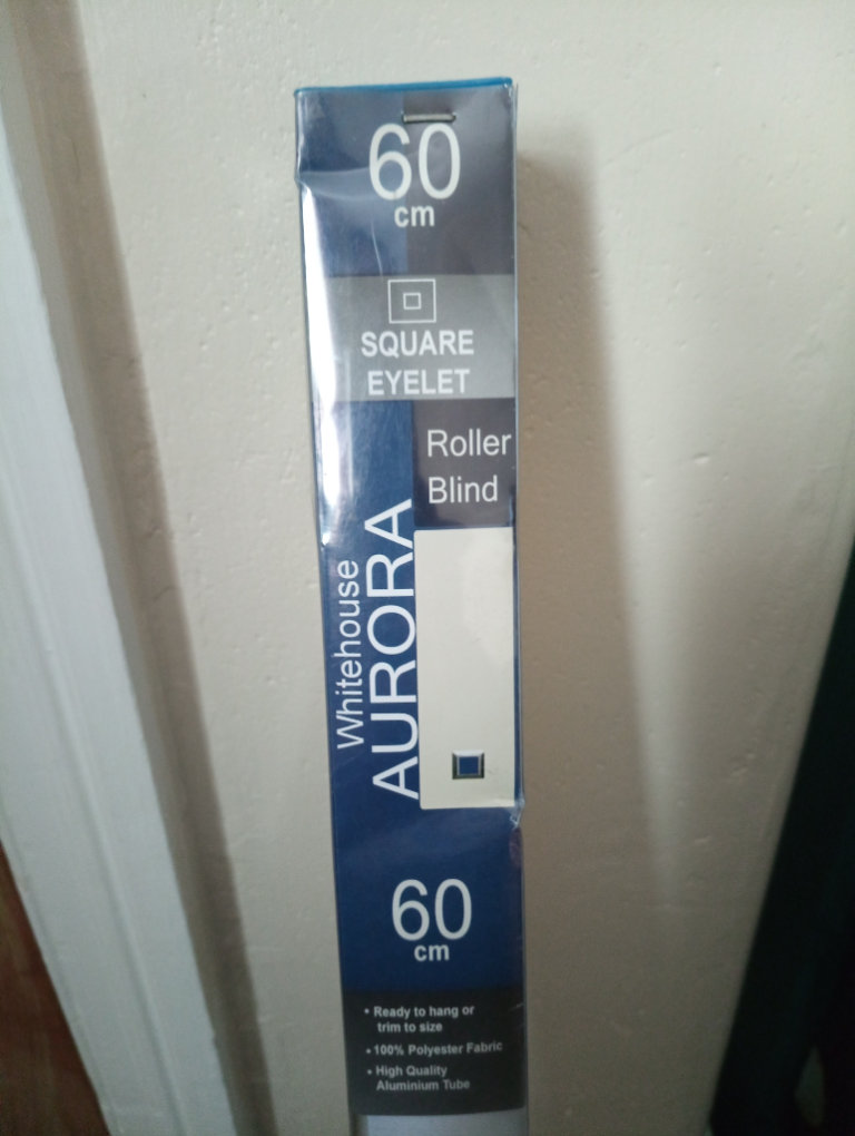 White 60cm x165cm Roller Blind with Square Eyelet design - New & not opened