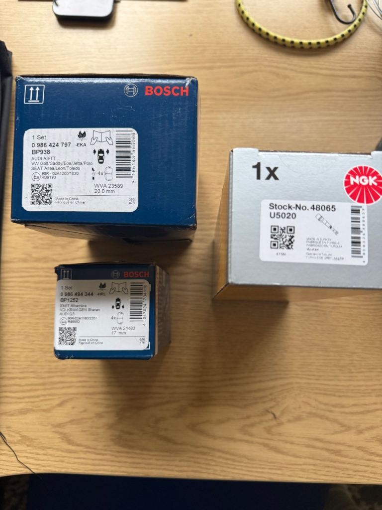 VW Passat R36 brake pads and ignition coil