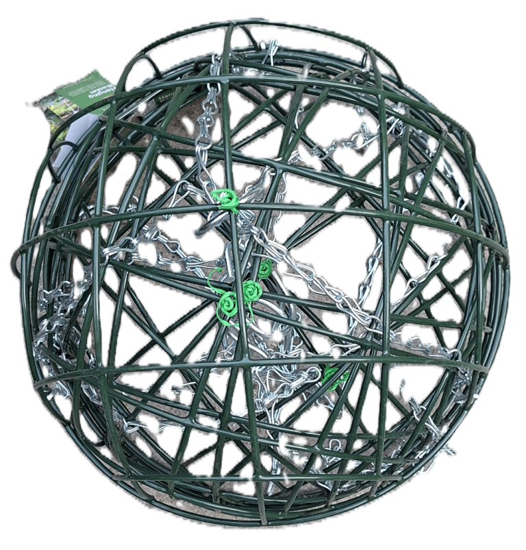New Green Metal Hanging Basket Frame with Chains