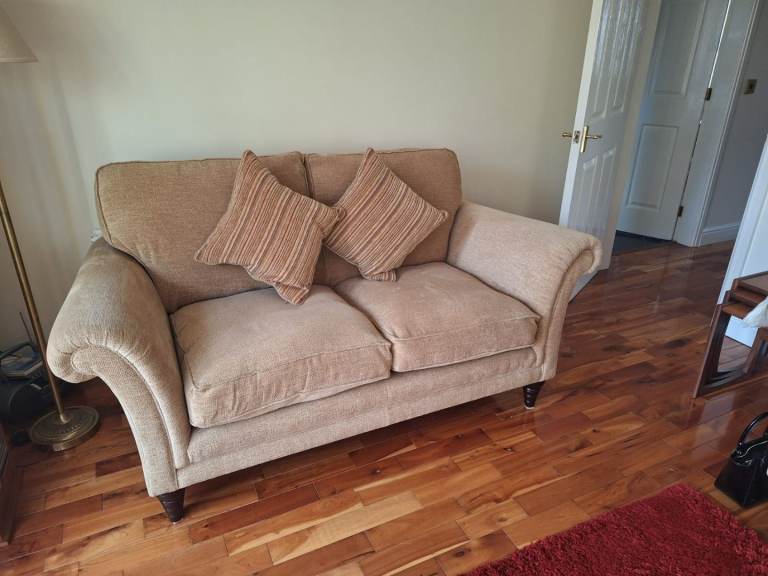 Sofa suite (2 x 2 seater sofas) sand coloured