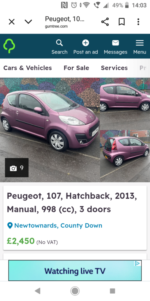 Peugeot, 107, Hatchback, 2013, Manual, 998 (cc), 3 doors
