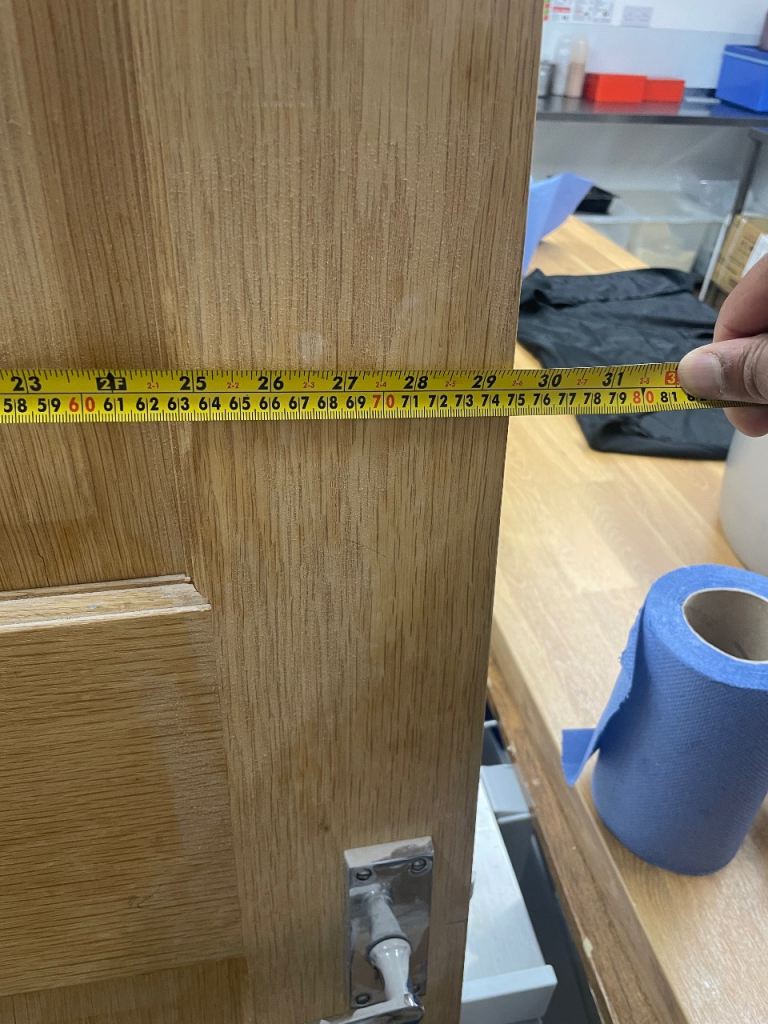 Oak Internal Door with Chrome Handle and Latch