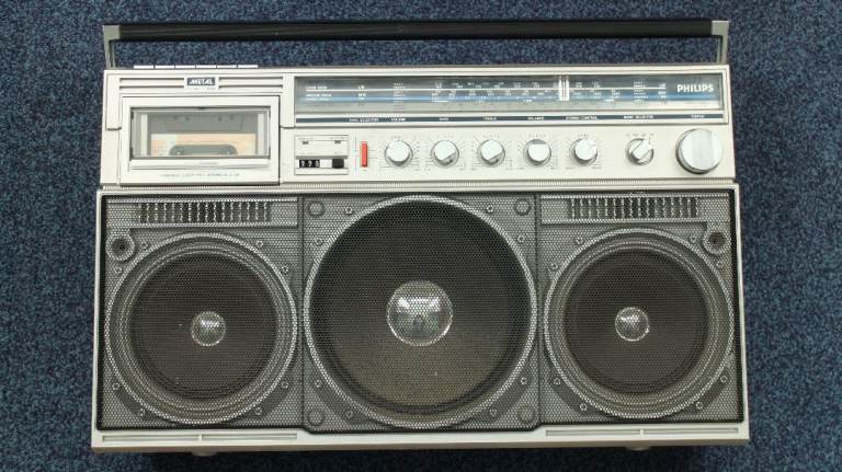 For Sale a 1983 Philips D8444 Boombox 5 speaker 3 amplifier system, working