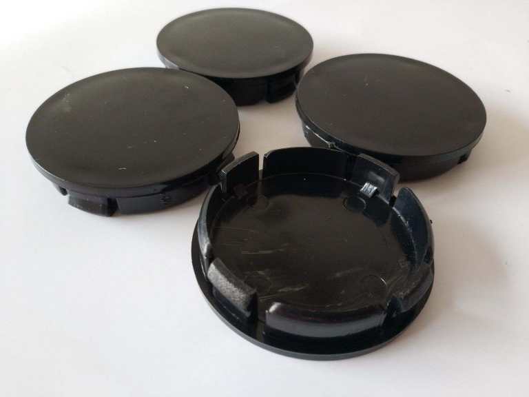 x4 Universal Black Alloy Wheel Center Caps / Centre Caps (56 mm ID - 60 mm OD)