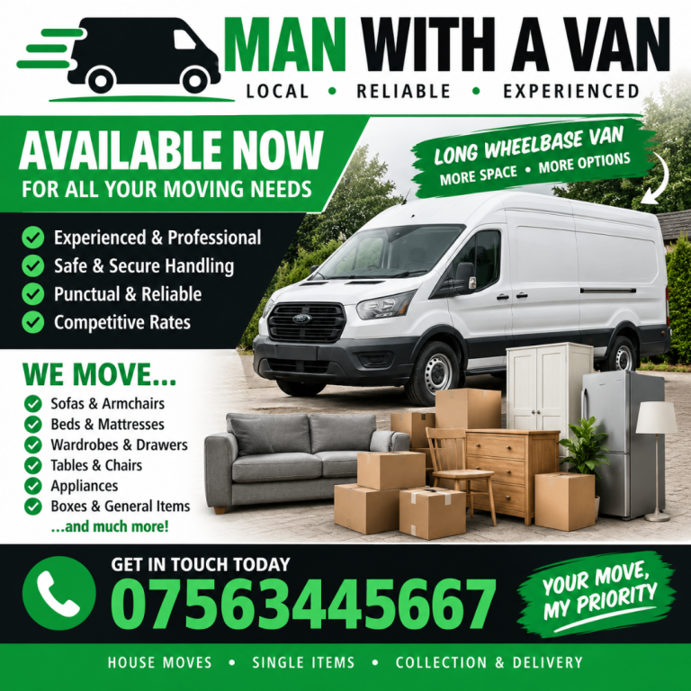 MAN & VAN, REMOVALS, HOUSE CLEARANCES, RECYCLING ♻️, HANDYMAN 