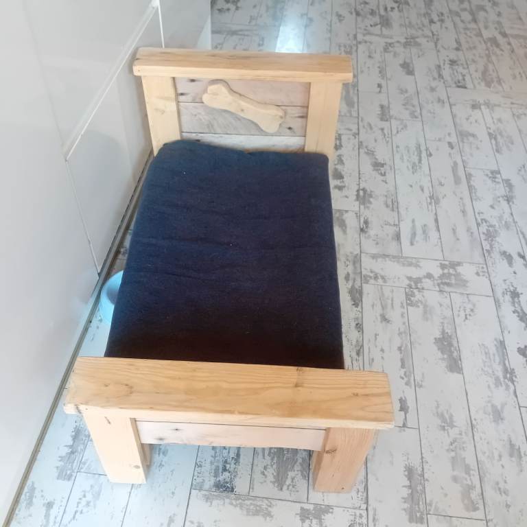 Wooden dog bed
