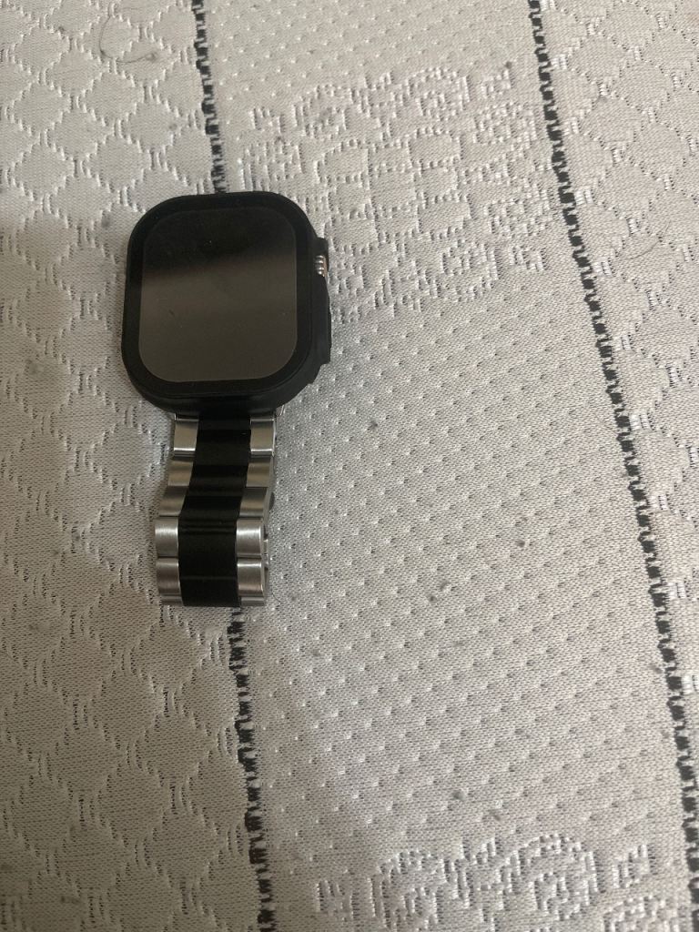 Apple watxh  with Black and Silver Metal Strap and case 