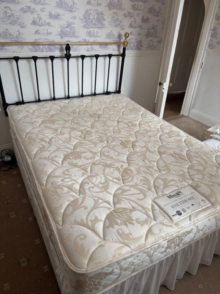 Immaculate double divan bed with mattress 
