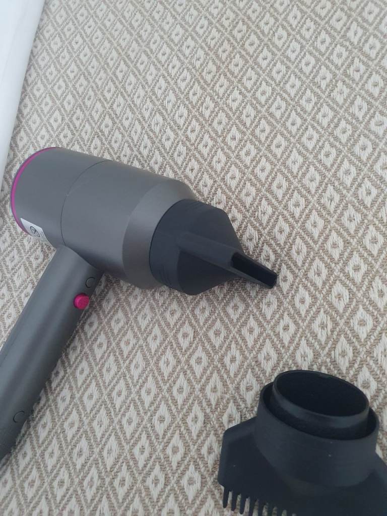 Hair Dryer with 2 Nozzles – Grey and Pink, As Good As New