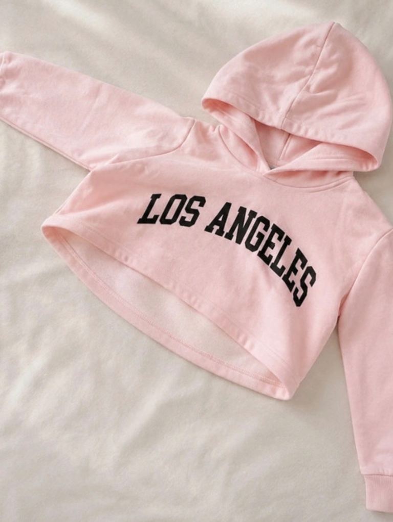 Pink 'LOS ANGELES' Cropped Hoodie – As Good As New