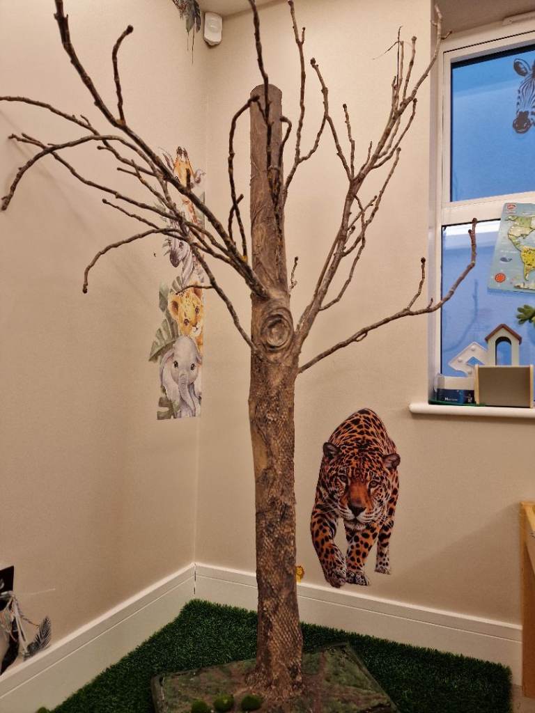 Artist handmade tree made from recycled materials 