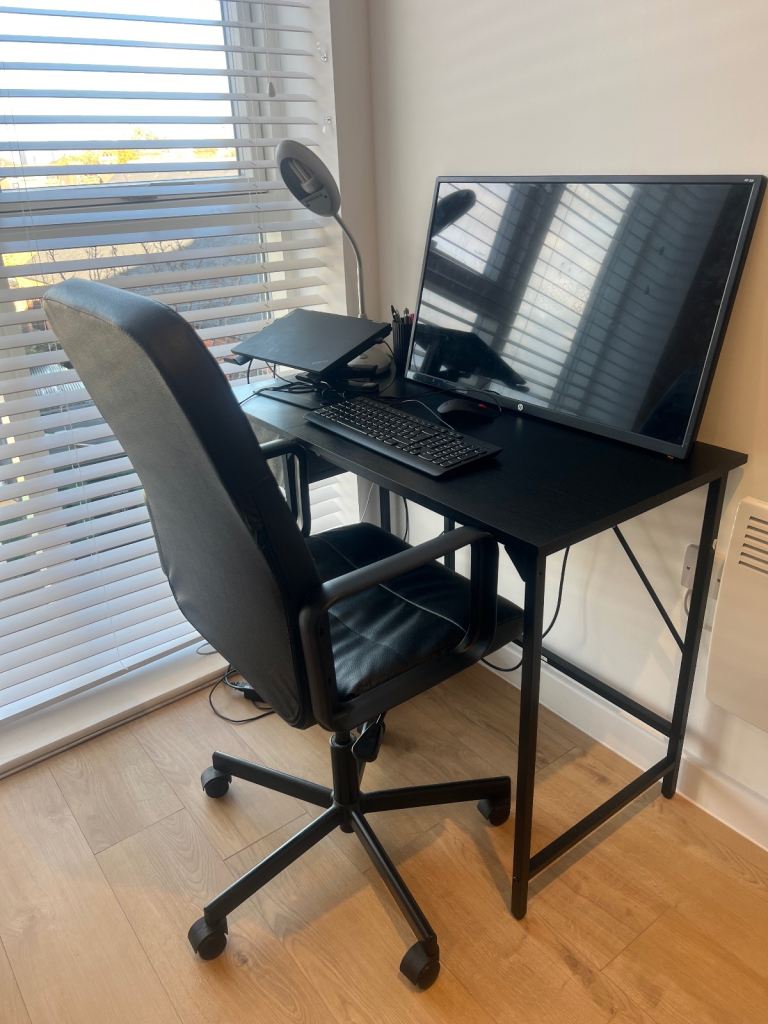 image for BLACK DESK AND OFFICE CHAIR 