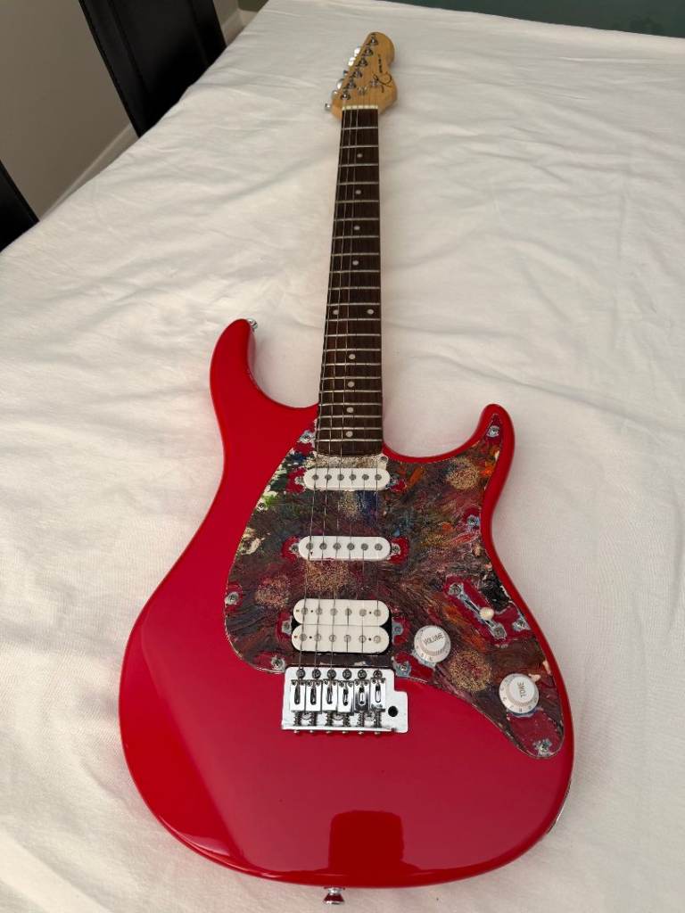 Peavey Raptor Plus EXP Red Electric Guitar with Custom Pickguard – Good Condition