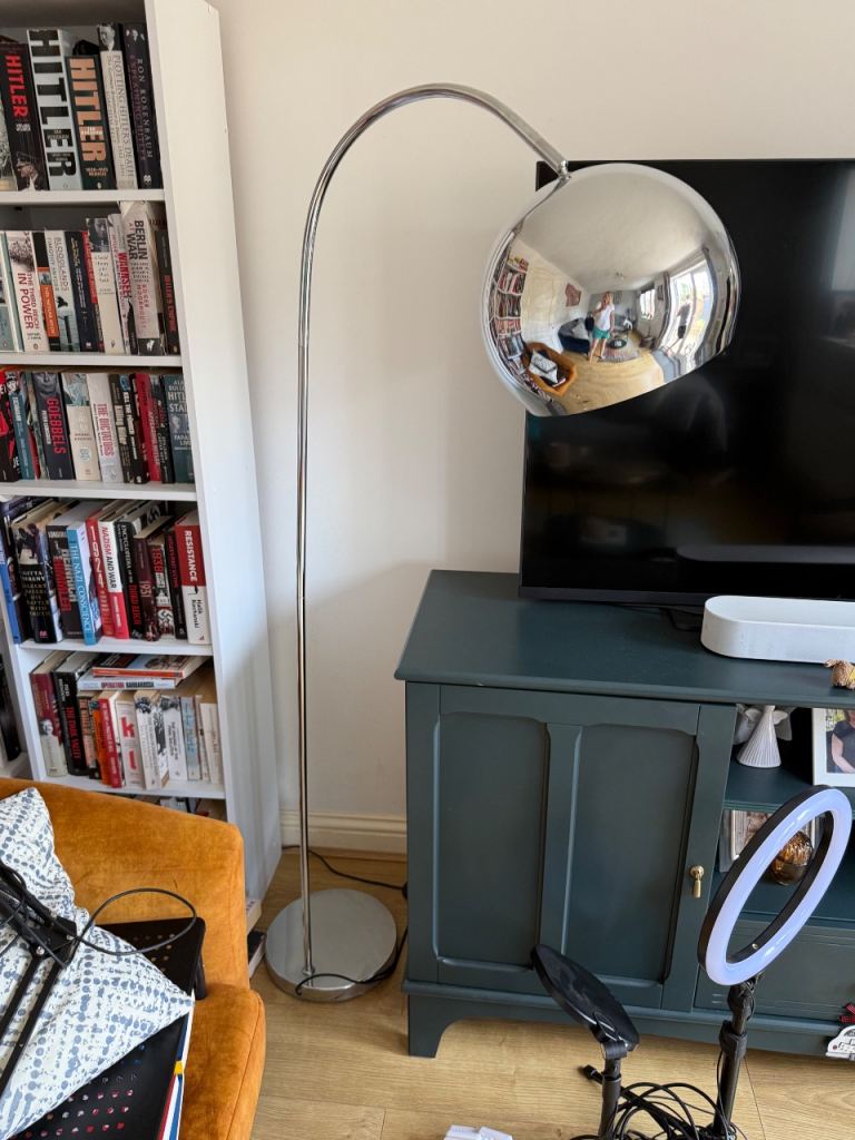 Stylish Chrome Arc Floor Lamp – Good Condition