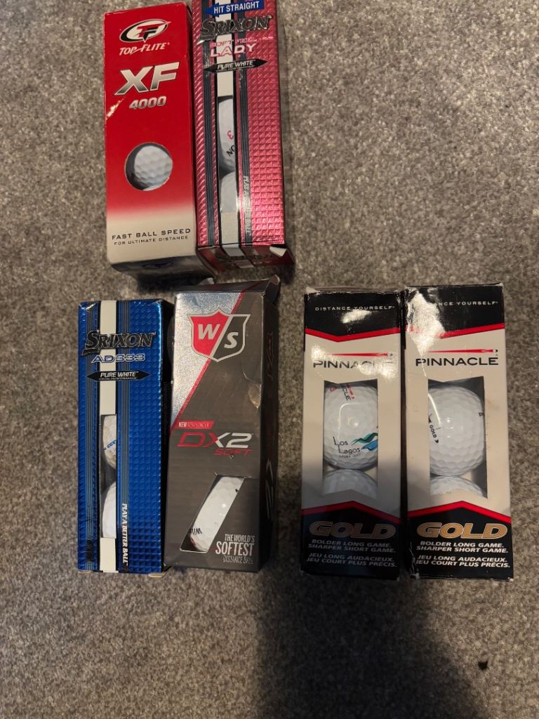 18 New Golf Balls in Box Pinnacle Gold , Wilson, Srixon, Top Flite 