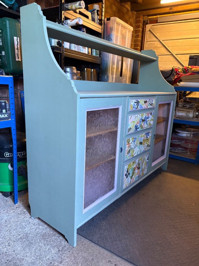 Hand painted sideboard with lockable doors and four drawers