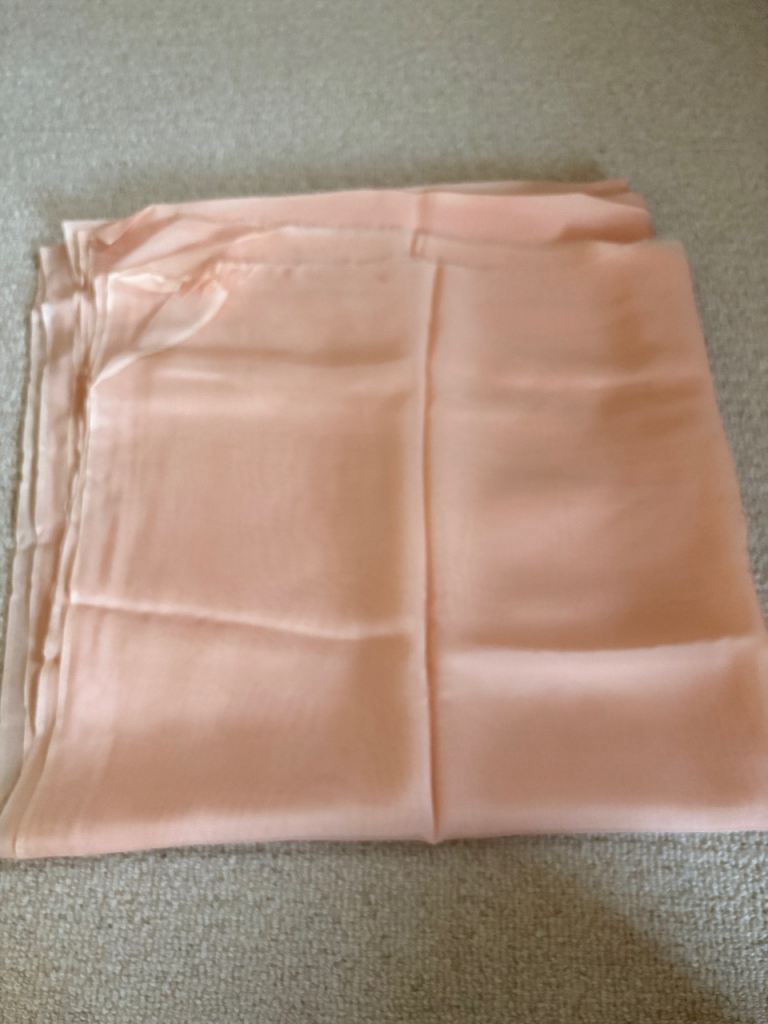 Pinky Peach Silk Fabric / Lining Material Good Condition 
