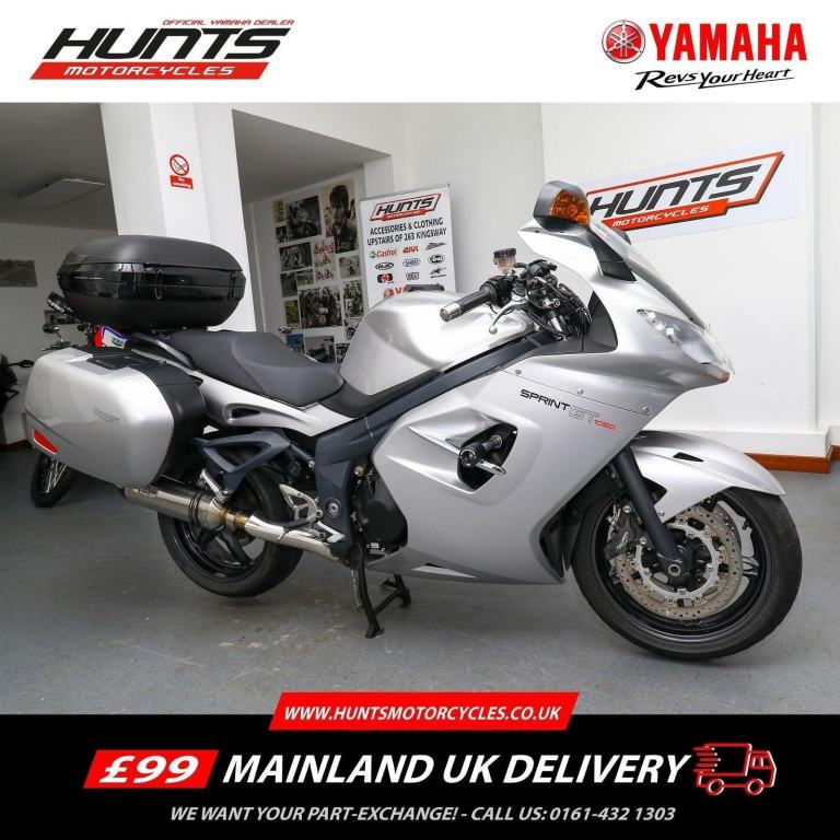 2013, '63 Triumph Sprint 1050 GT ABS. Top Box, Heated Grips, Sat Nav. £3,995