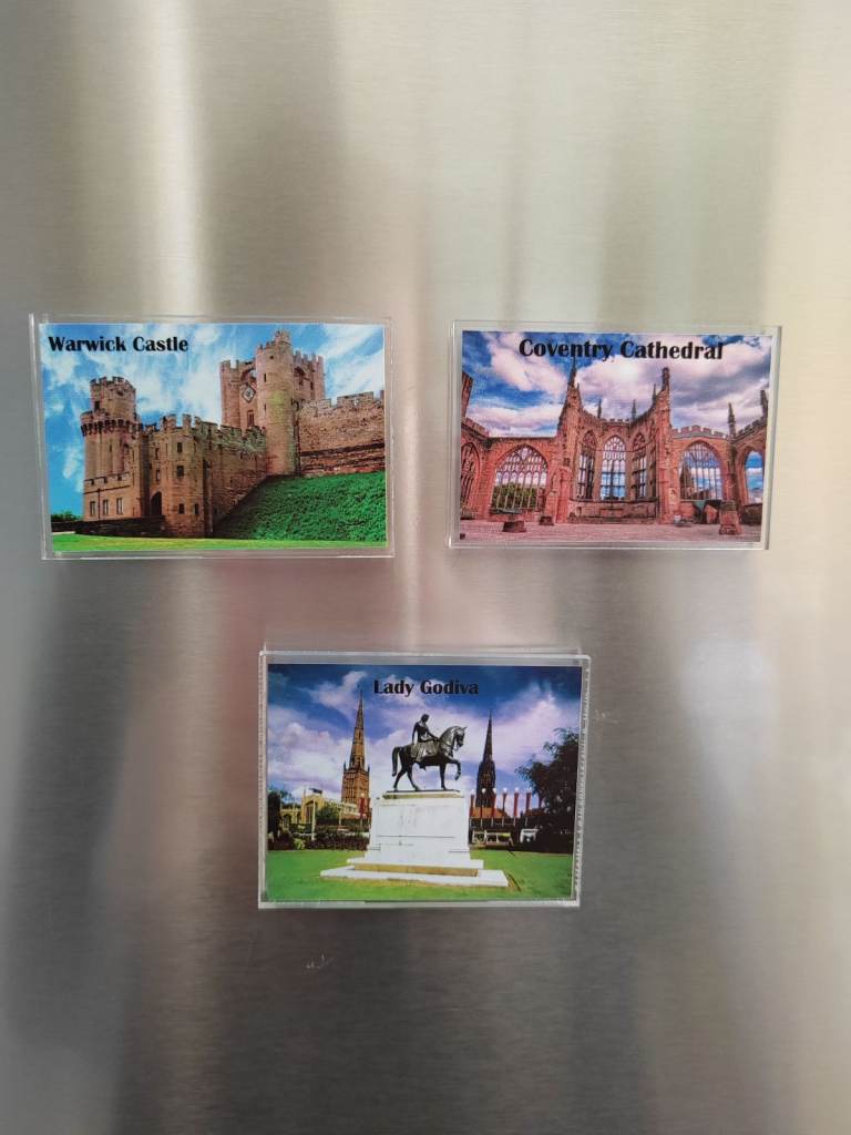 Fridge magnets Coventry London Edinburgh 