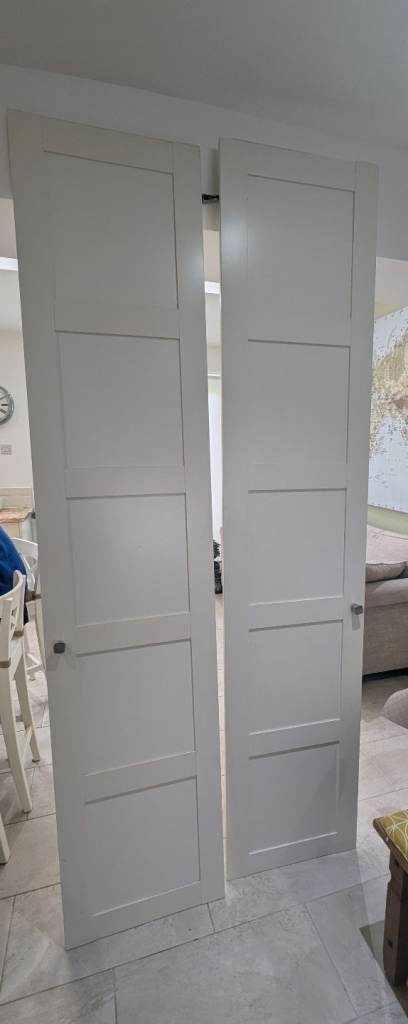 2 x IKEA Bergsbo White for Pax Wardrobe Doors (229 x 50cm)