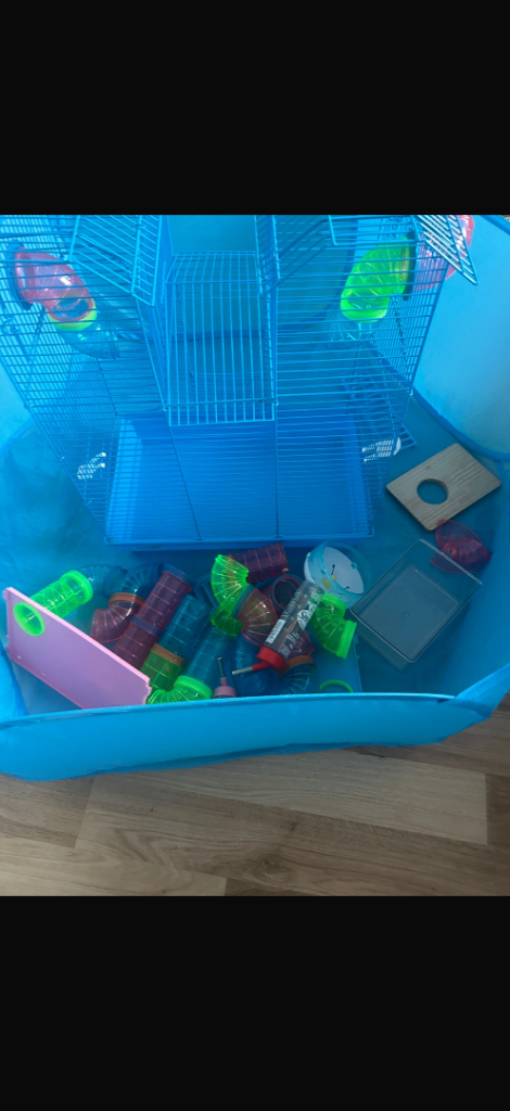 Hamster cage and accessories and run