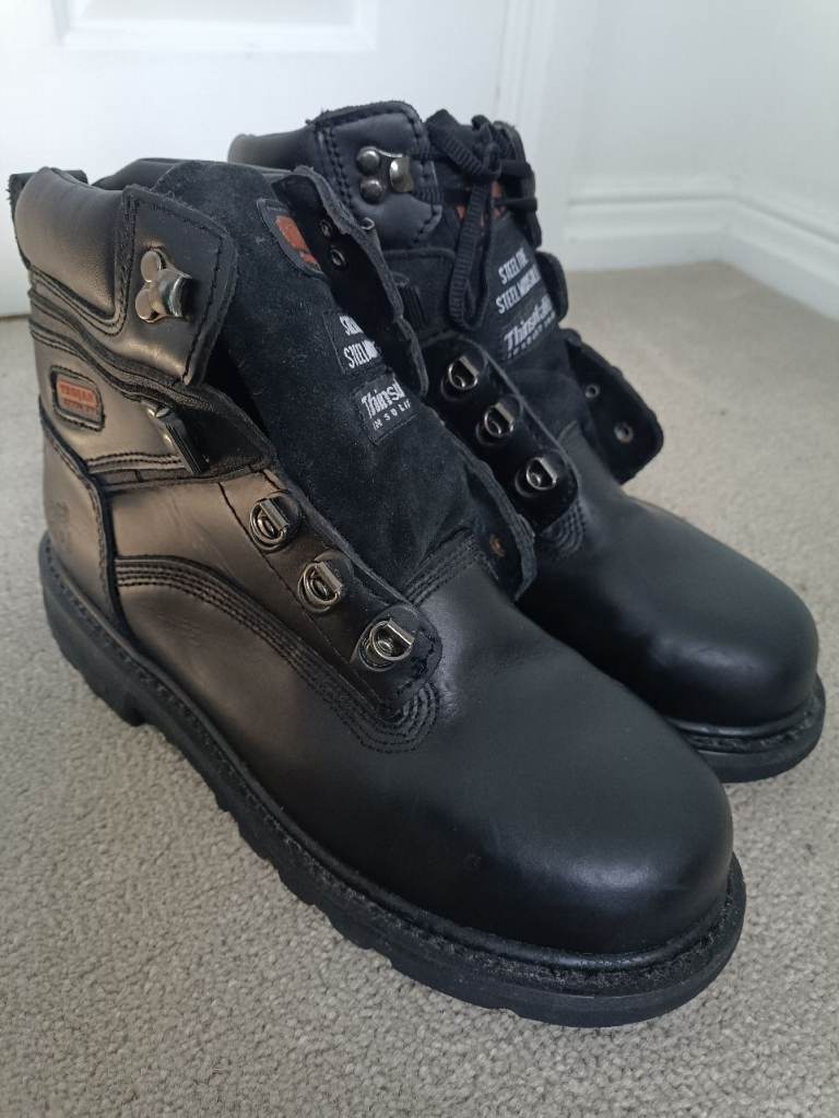 Work Boots Size 8 Trojan Steel Toe and Midsole Thinslate Insulation VGC EU42