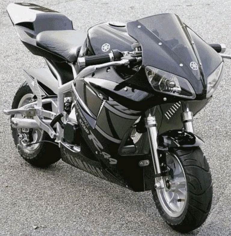 midi moto Yamaha YZF R1 replica black 4 stoke Super Pocket Motorbike 