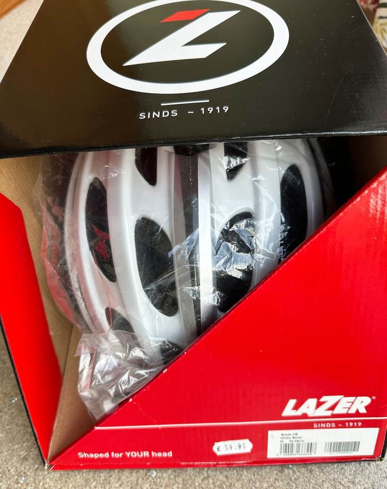 Lazer Blade CE Cycle Helmet White Silver - Medium 55-58cm, Boxed as new