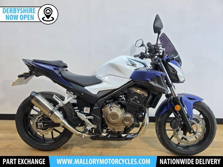 Honda CB500F 500 White 2021 - HISS, Low Mileage, Tinted Screen, R&G Bungs