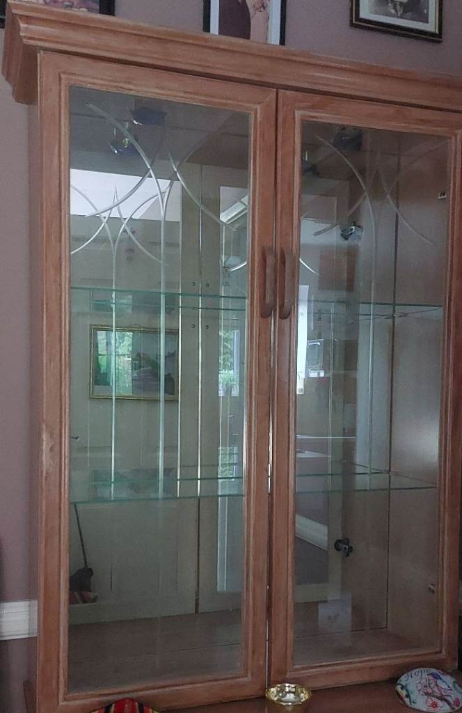 Light Oak Display Cabinet