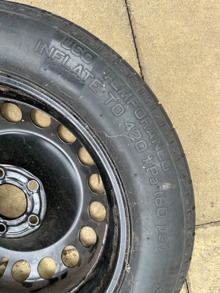 Spare tyre with toolkit