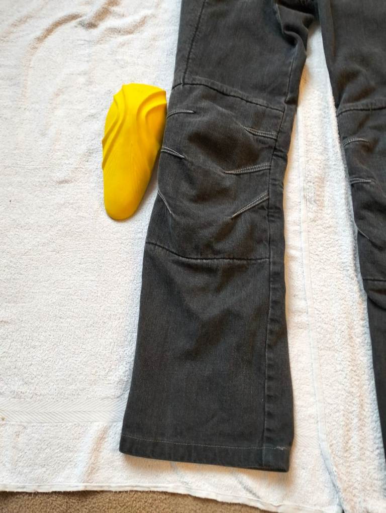 Lindstrands Mens Motorcycle Jeans STR XS W30" L32" Black HI-ART Knee hip Armour