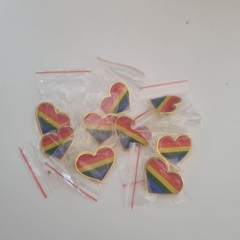 Rainbow Heart Enamel Pin Badges – Pride Pins – £1 Each ❤️🏳️‍🌈
