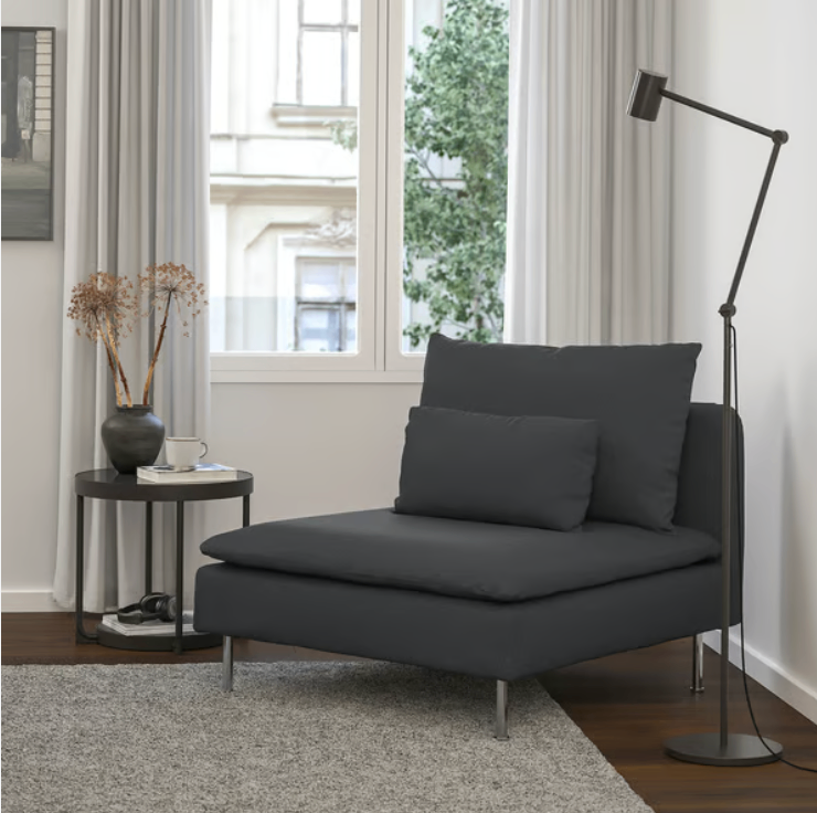 SODERHAMN 1-seat section, Fridtuna dark grey