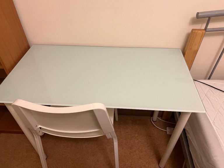 image for Glass desk with Ikea chair