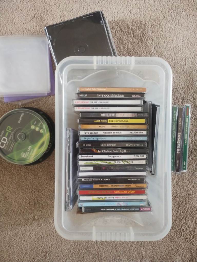 CD Collection with Blank CD-Rs and Cases