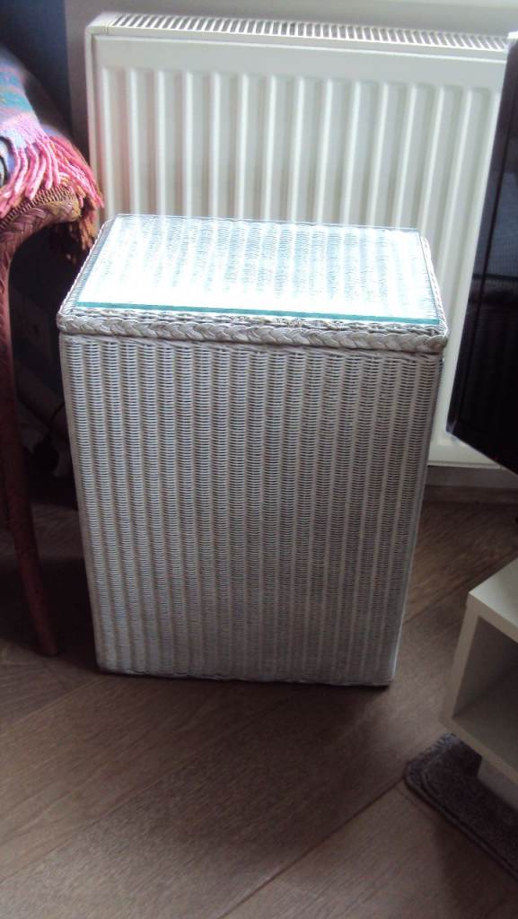Lloyd Loom genuine vintage white Lusty linen or laundry box
