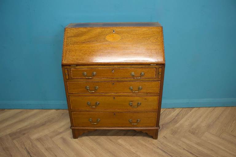 beautifully inlaid edwardian mahogany bureau 1910s