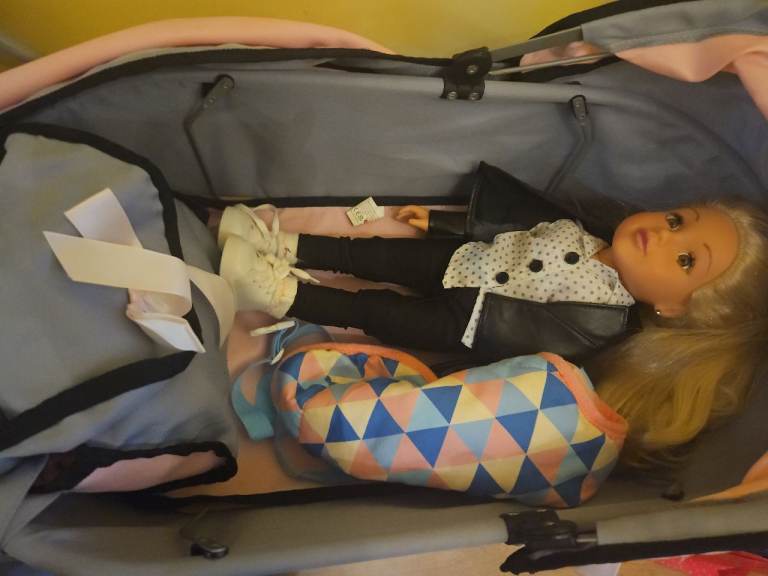 Pink Children's Doll Pram/Stroller – Good Condition