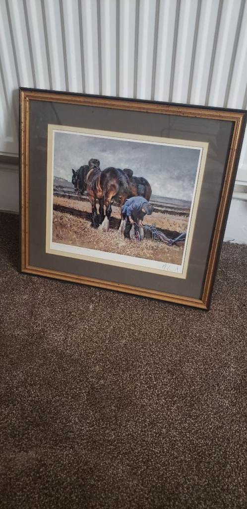 image for Heavy Horse Ploughing Limited Edition Print 'Fine Tuning' by Malcolm Coward