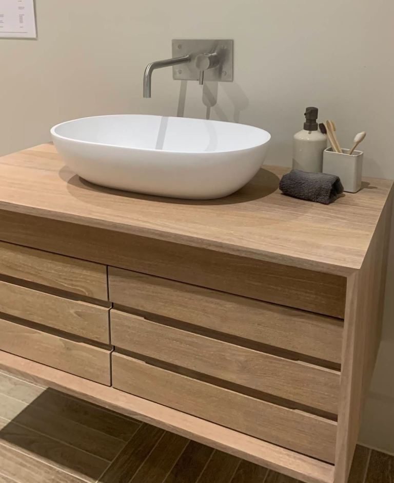 Fired Earth Stockholm Wall Hung Bathroom Unit Oak Vanity 