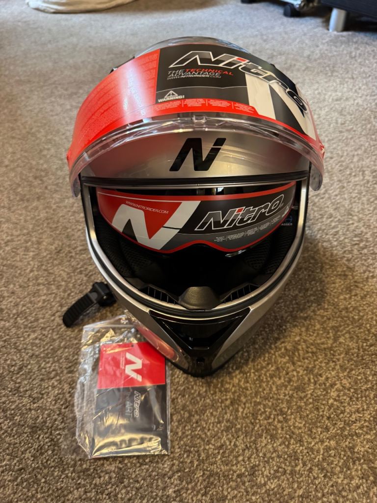 Nitro Racing N501 Full-Face Motorcycle Helmet Size-Medium Chameleon Steel BRAND NEW NOT USED