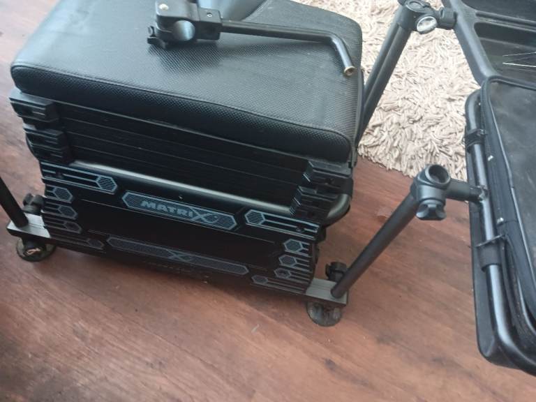 Matrix Fishing Chair / Seat Box with Attachments – Good Condition