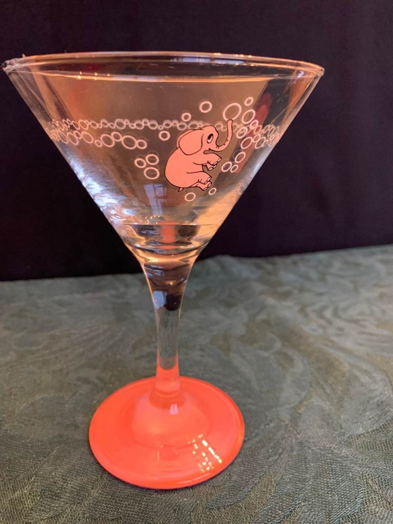 2 small, decorated Martini glasses