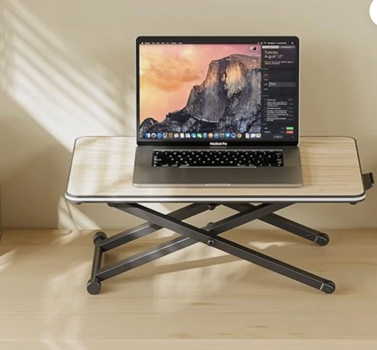 Height Adjustable Workstation, 65 x 40 cm Sitting Desk, Stand for Laptop, etc