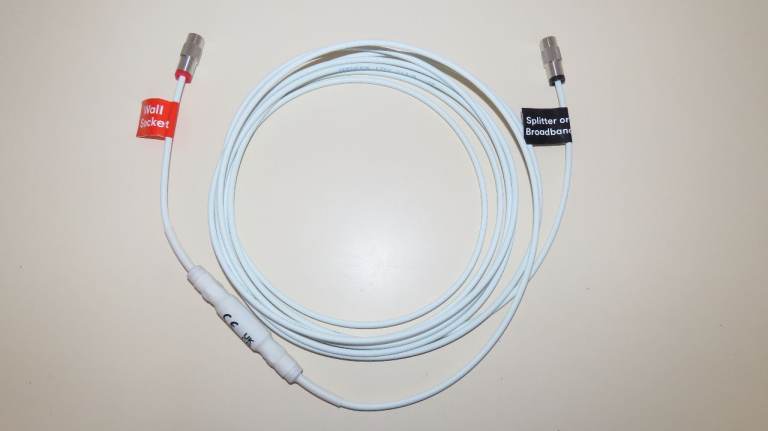 Virgin Media Broadband Router Wall Socket Coaxial Cable F Type Connectors Amphenol Isolator Lead IG3