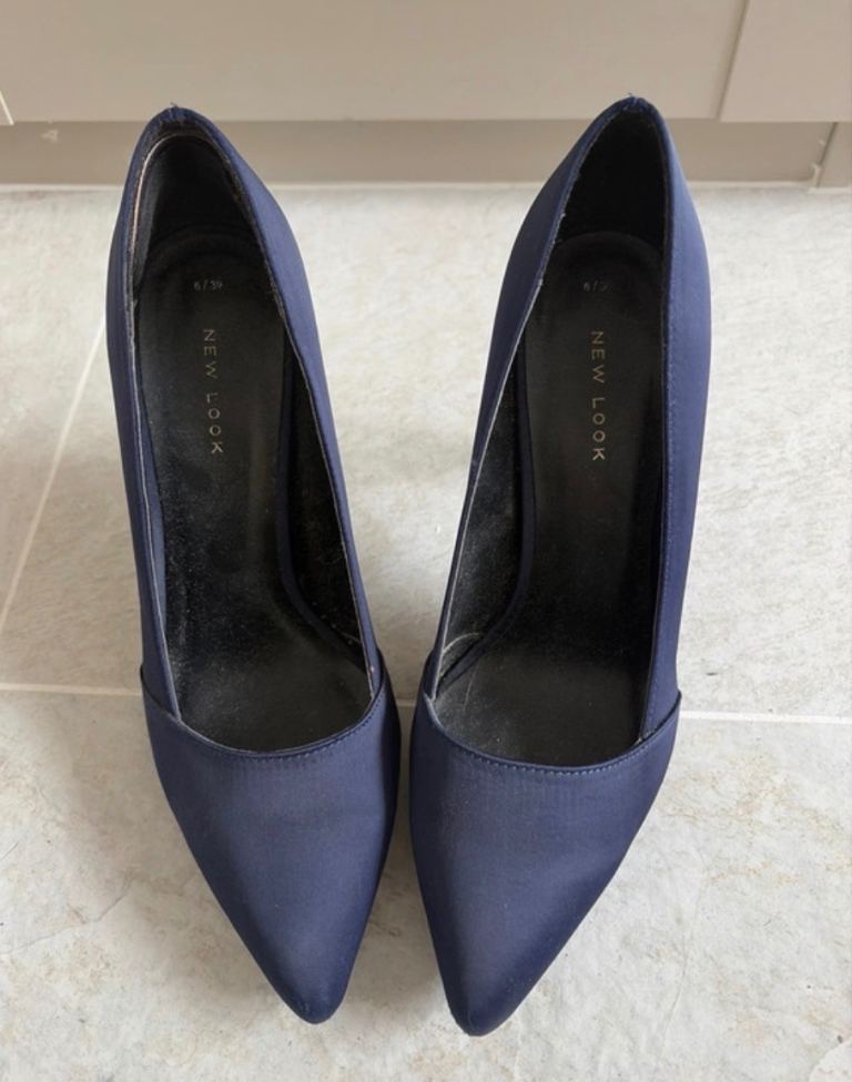 New Look Navy Blue High Heels – Size 6/39, Good Condition